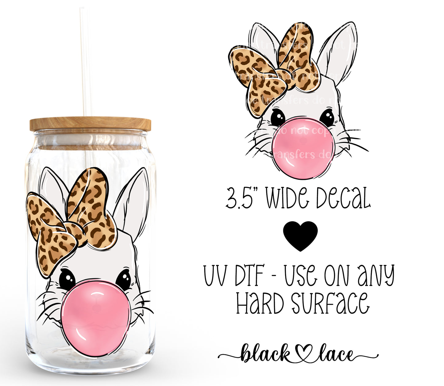 Bunny Bubble Pink ~ Decal
