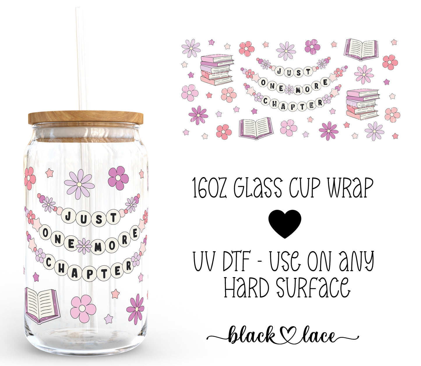 Just one more chapter bracelet ~ 16oz cup wrap