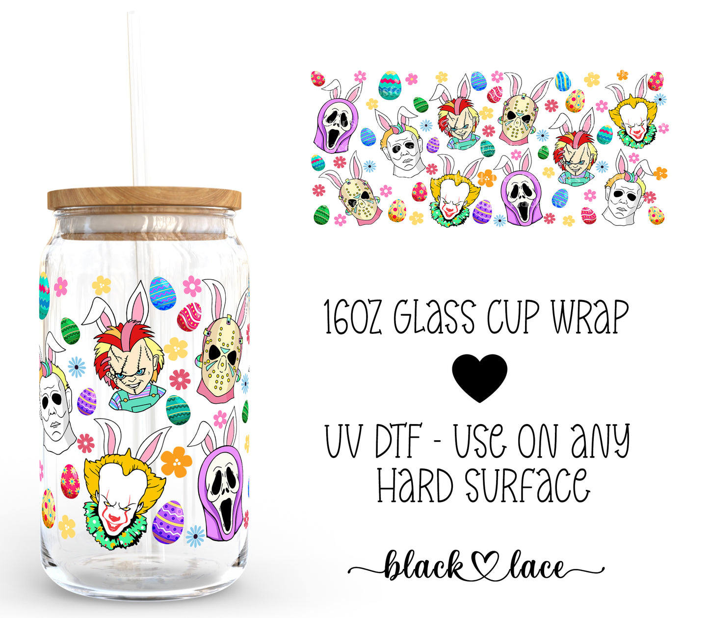 Scary Movie Easter Crew ~ 16oz cup wrap