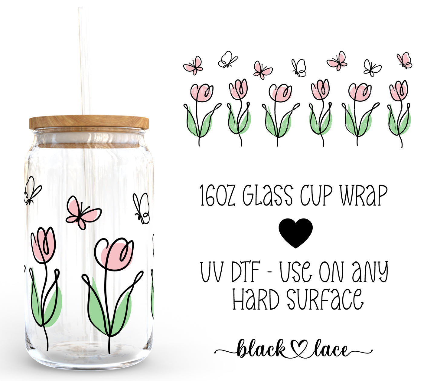 Spring Tulips ~16oz cup wrap