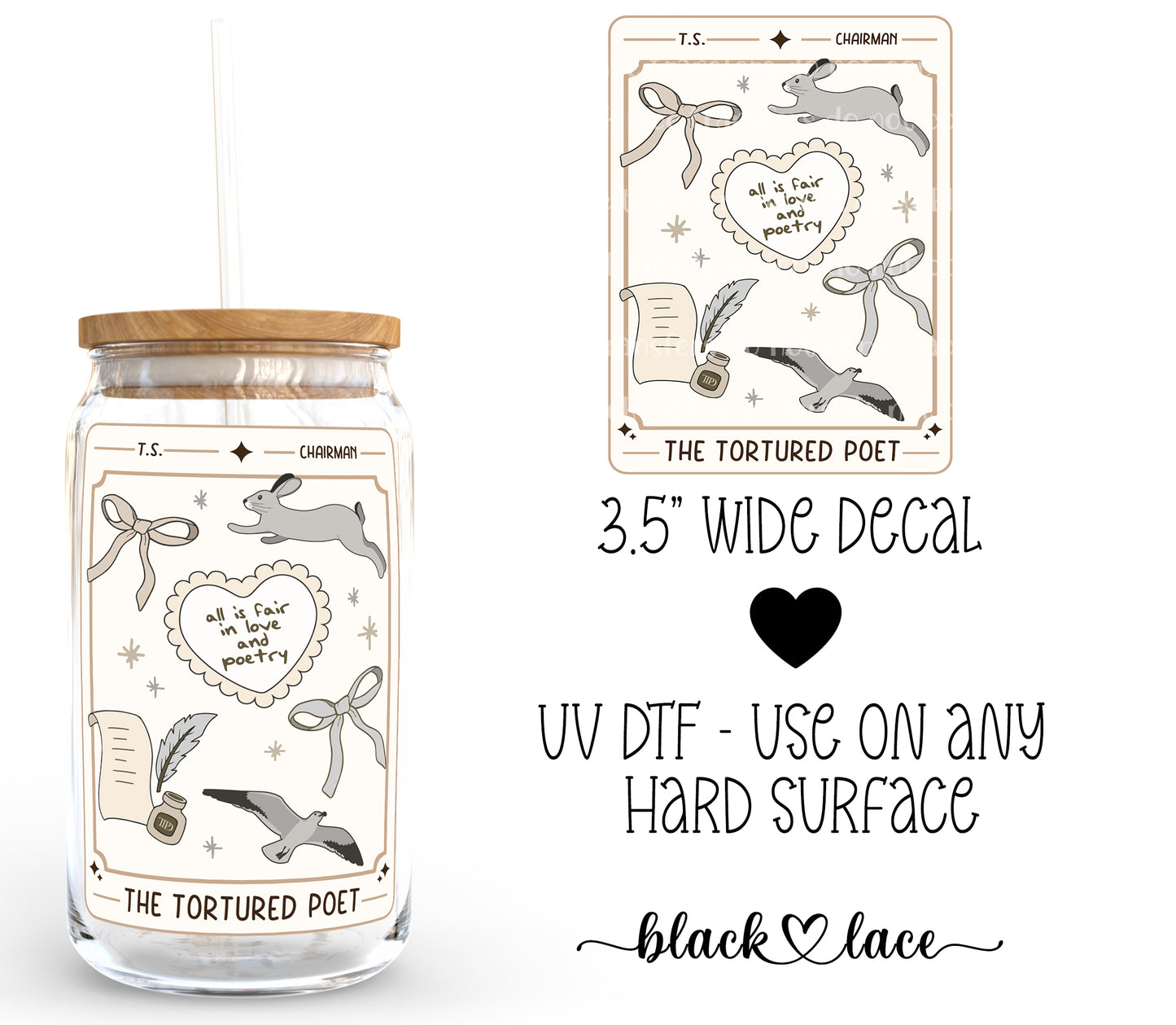 The tortured poet tarot card ~ Decal