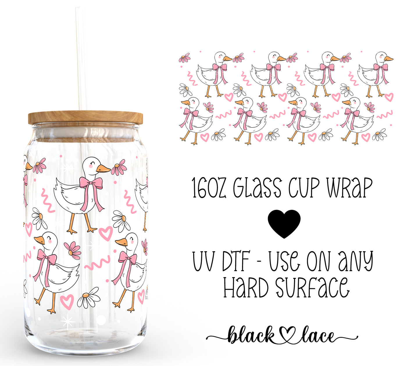 Coquette Goose ~ 16oz cup wrap
