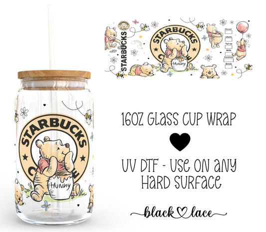 Winnie Starbucks ~16oz cup wrap