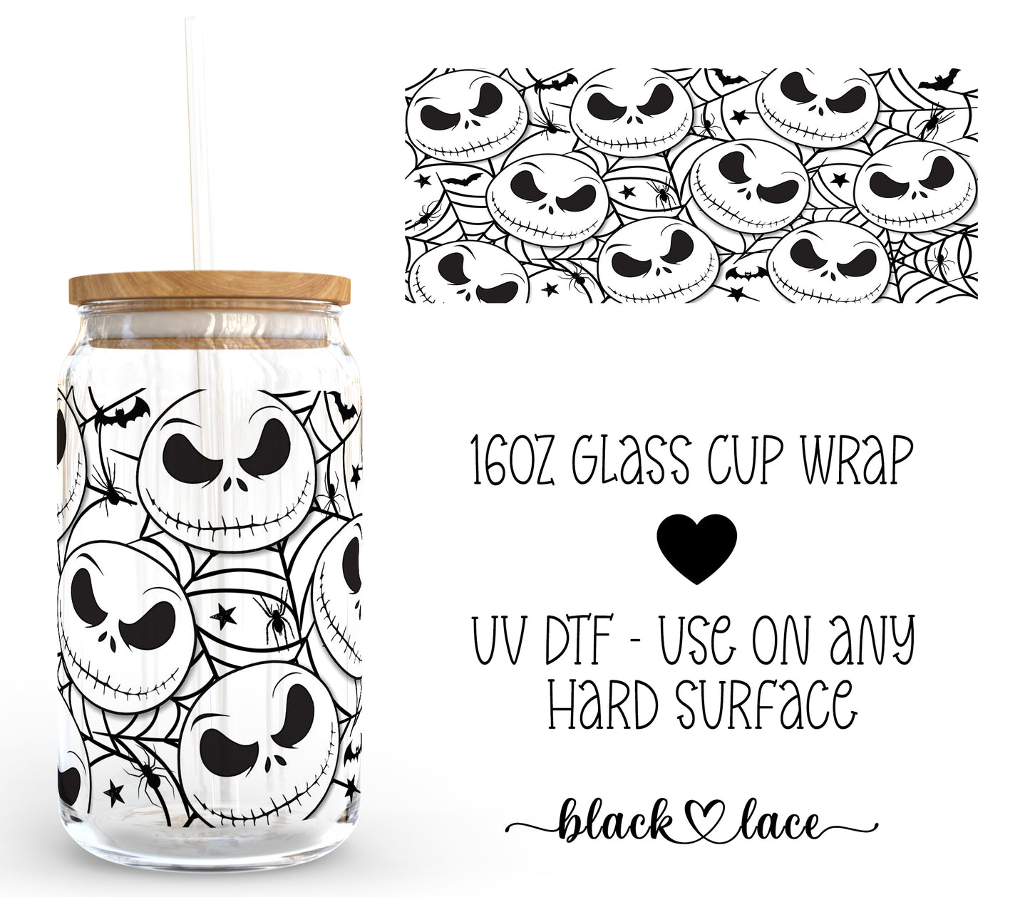 Jack Skellington ~16oz cup wrap