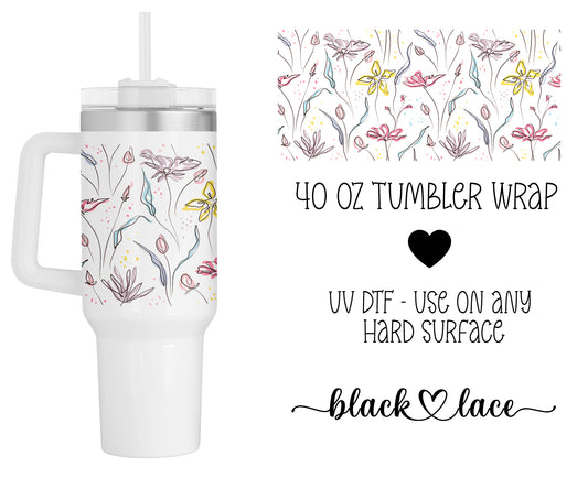 Wildflowers ~ 40oz cup wrap