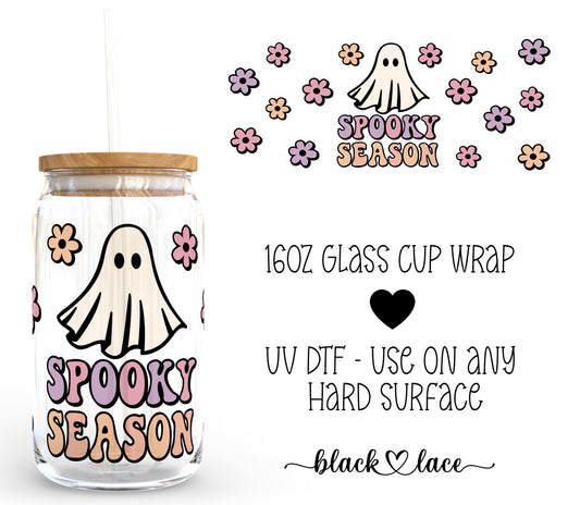 Spooky Season Daisy ~16oz cup wrap