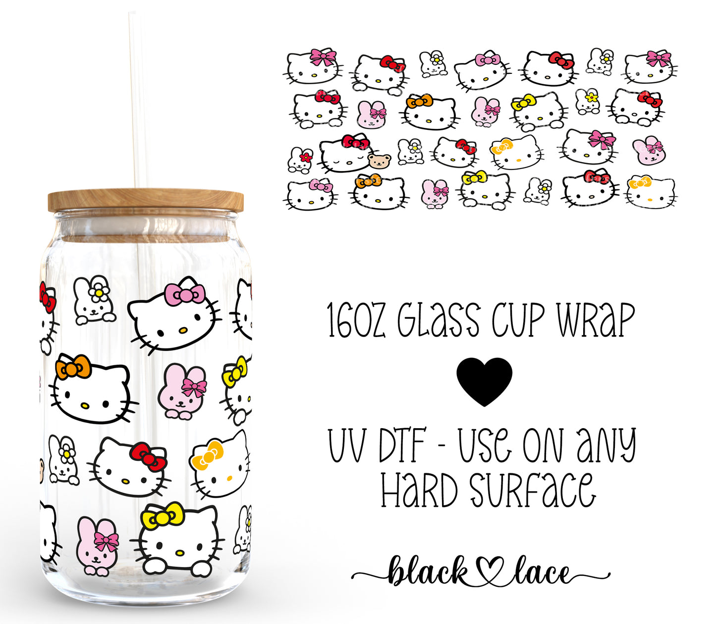 Hello Kitty ~16oz cup wrap