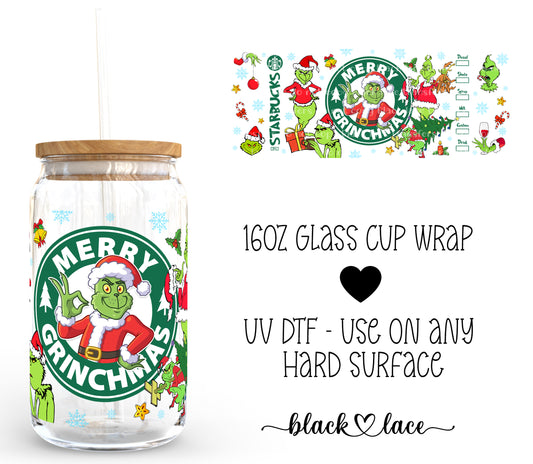 Grinch Starbucks ~16oz cup wrap