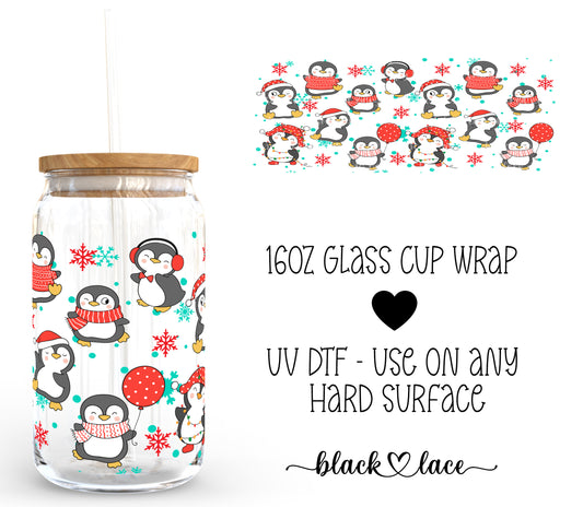 Christmas Penguins ~16oz cup wrap