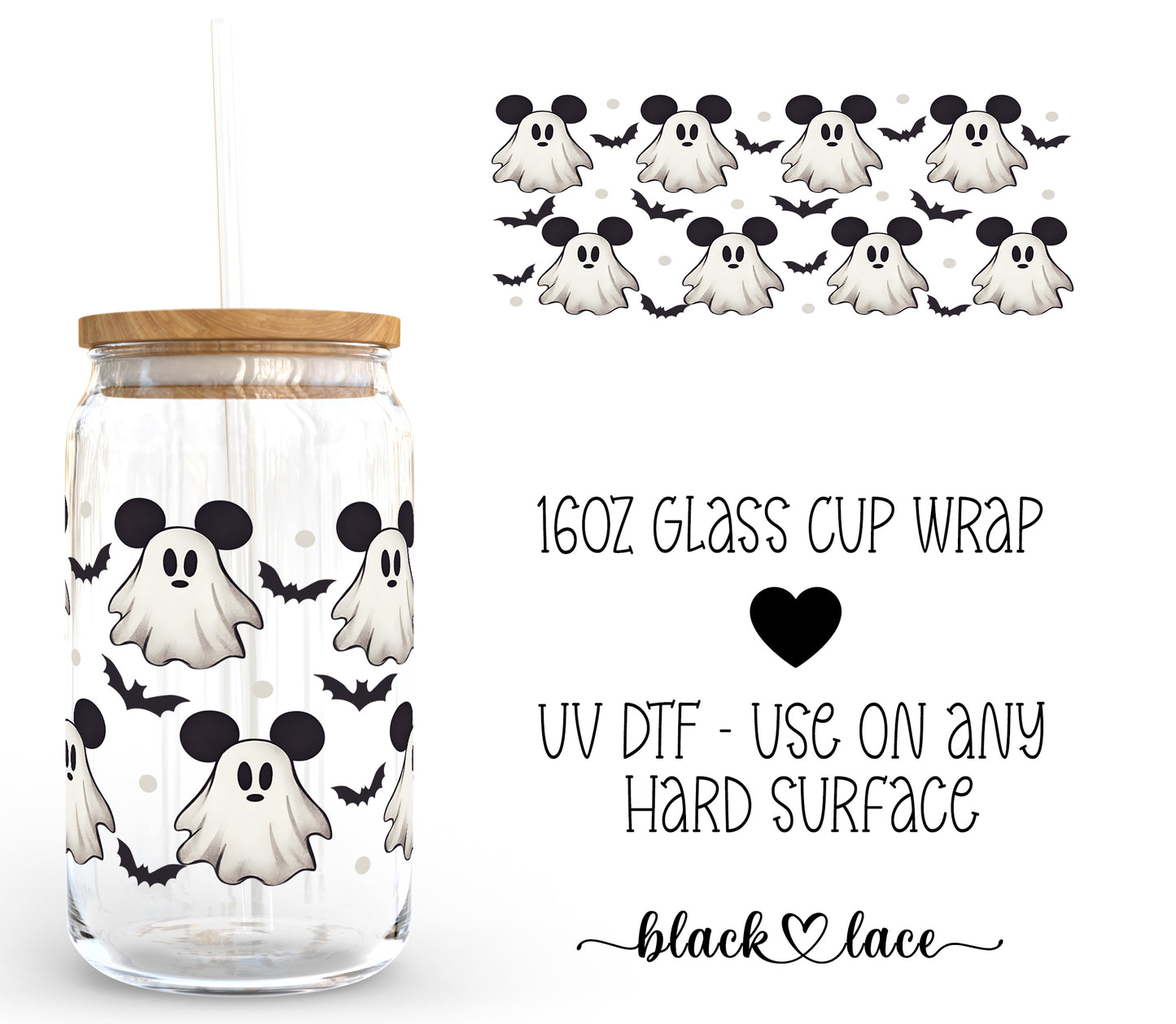 Cute Ghosts ~16oz cup wrap