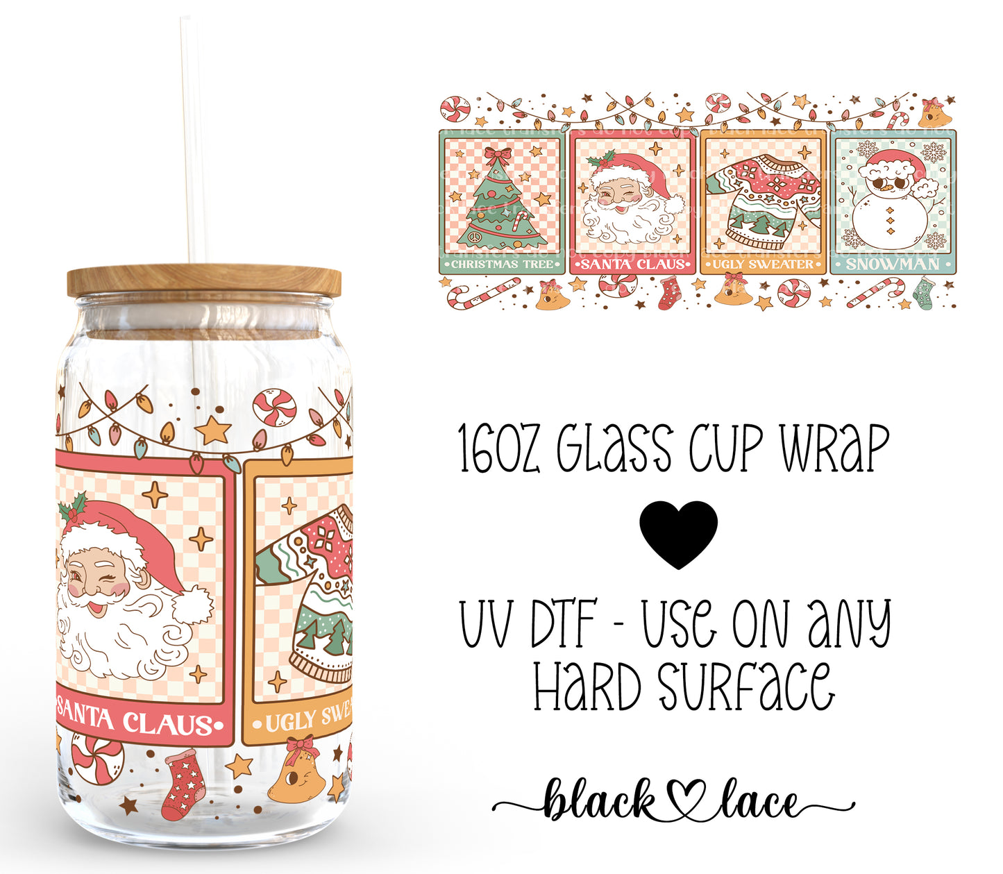 Christmas Cards ~16oz cup wrap