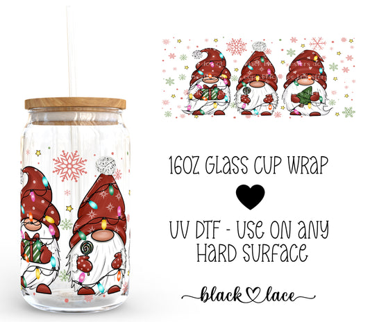 Christmas Gnomes ~16oz cup wrap