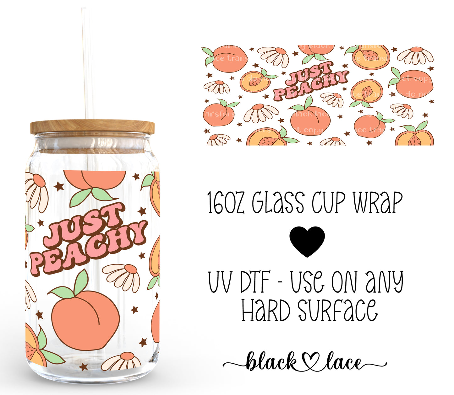 Just Peachy ~16oz cup wrap