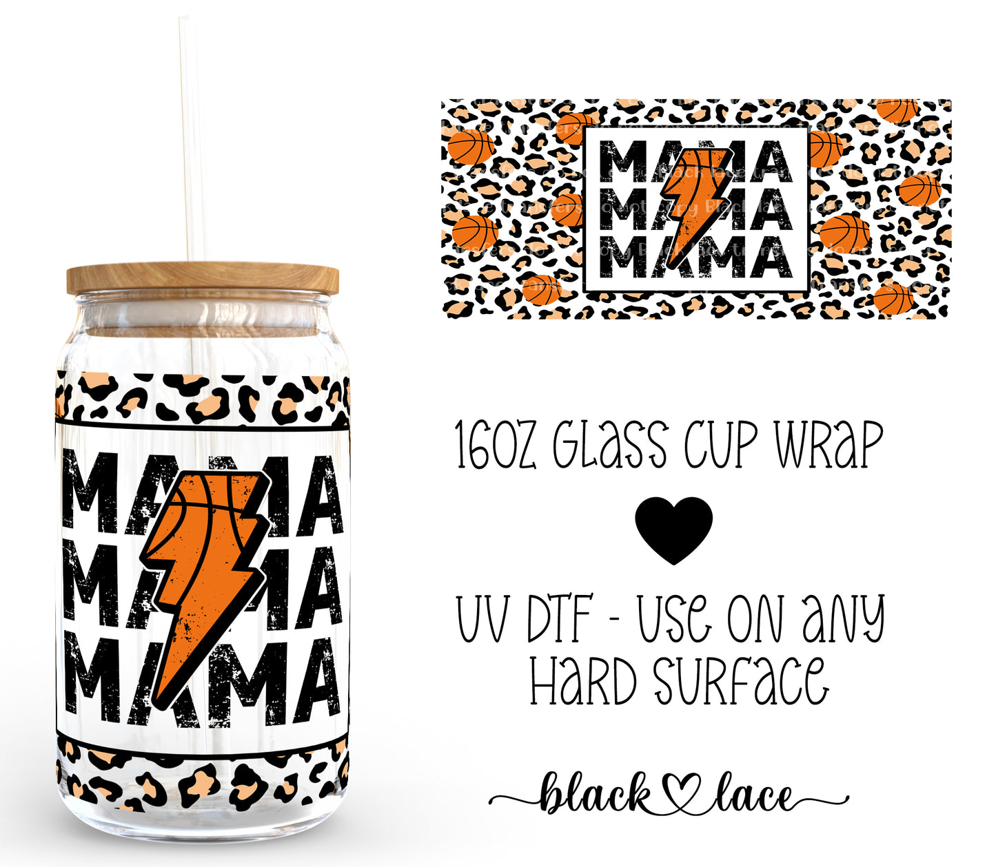 Basketball Mama ~16oz cup wrap