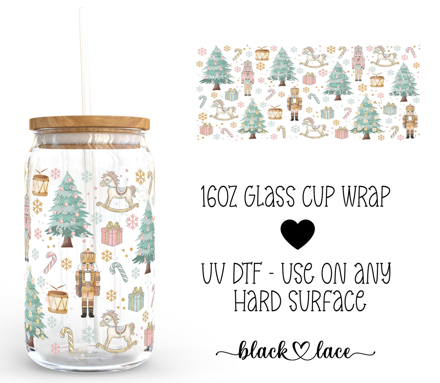 Pink Nutcracker ~16oz cup wrap