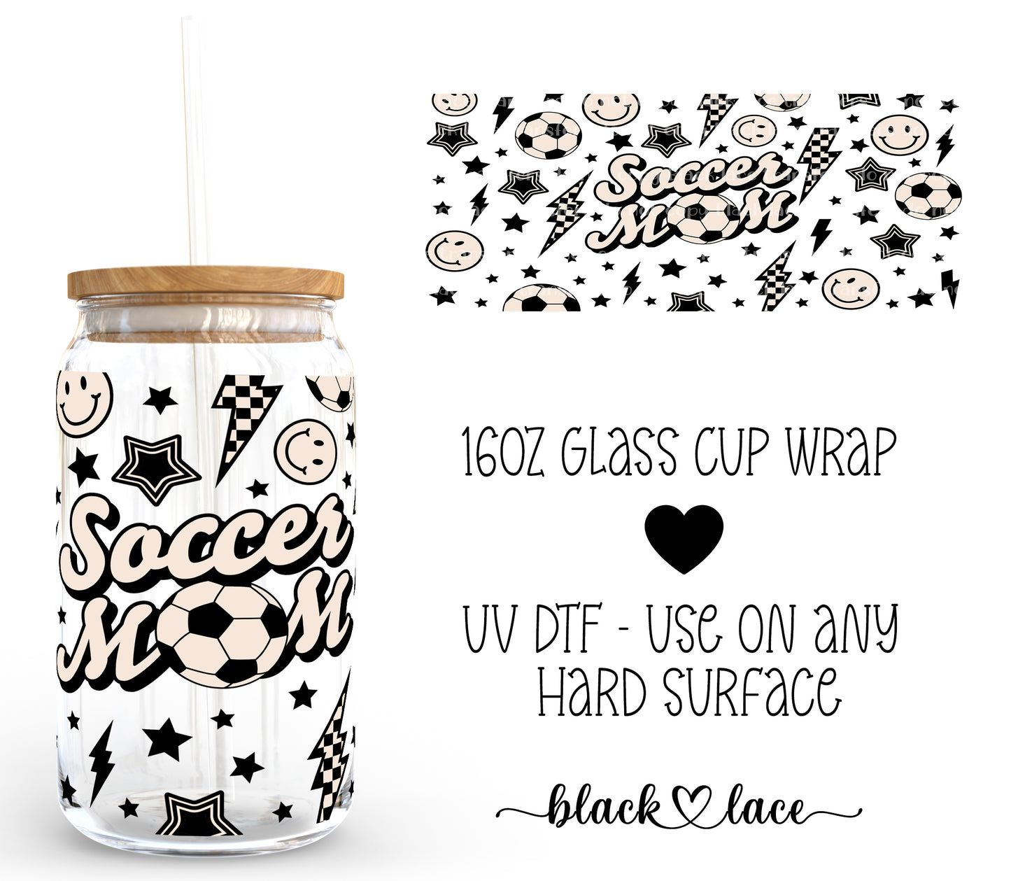 Soccer Mom ~16oz cup wrap