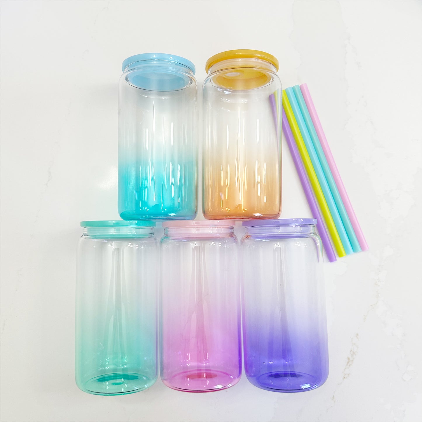 Ombre Glass Can ~ 16oz