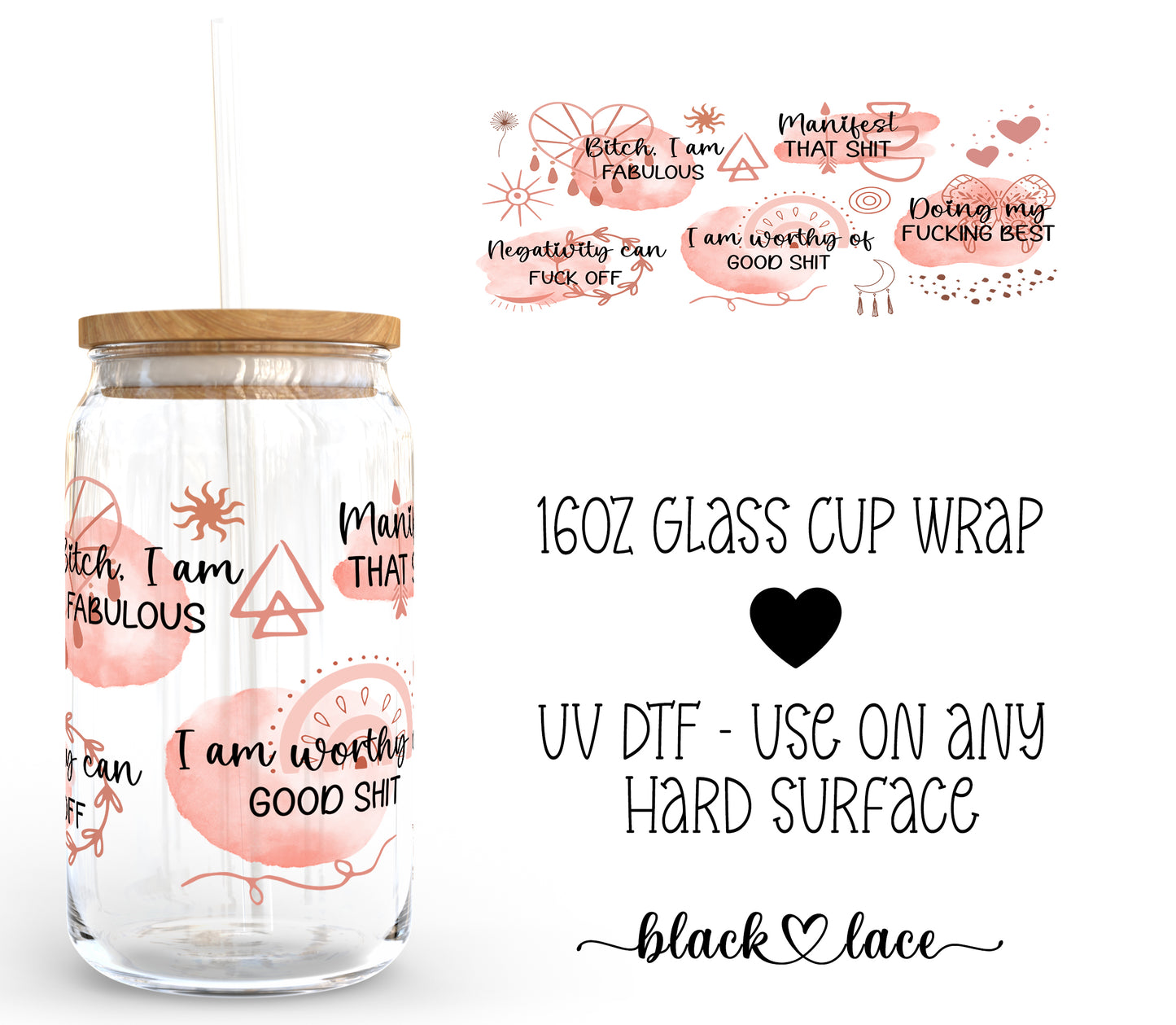 Manifest that shit ~16oz cup wrap