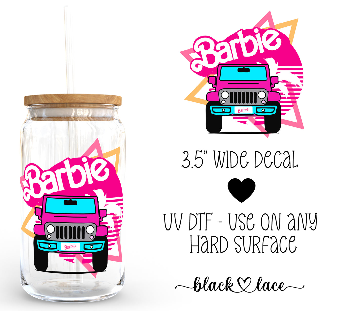 Barbie Jeep Triangle ~ Decal