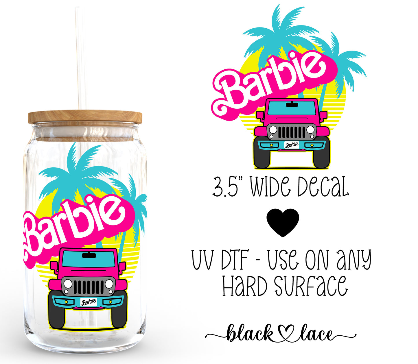 Barbie Jeep Palm Tree ~ Decal