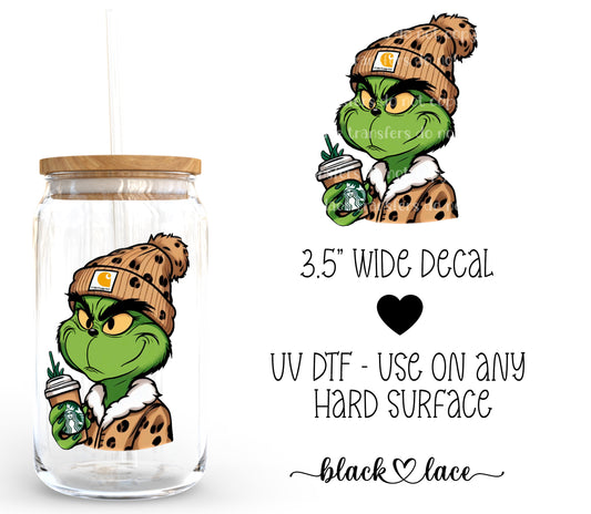 Bougie Grinch Leopard Brown ~ Decal