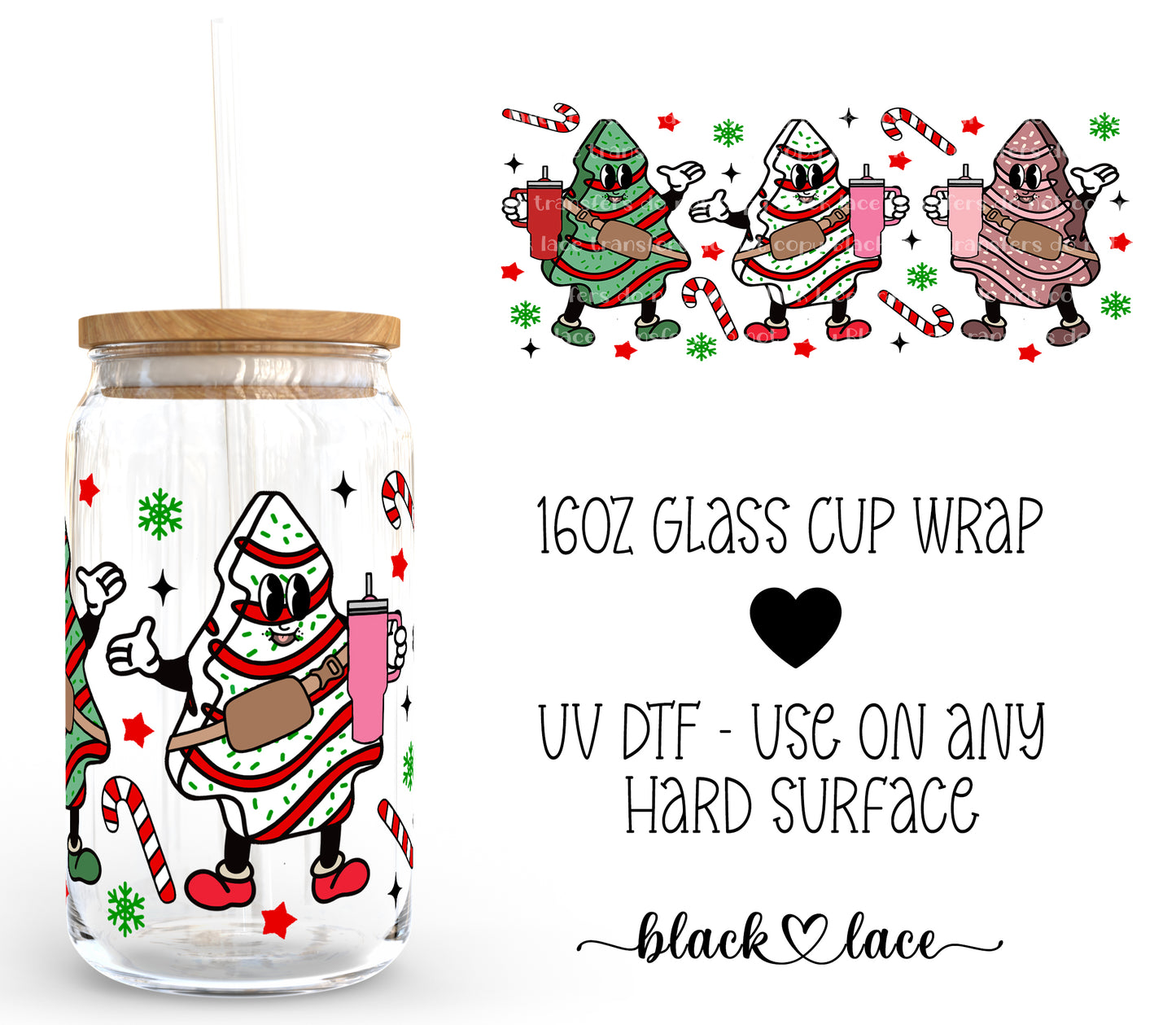 Christmas Cakes ~16oz cup wrap