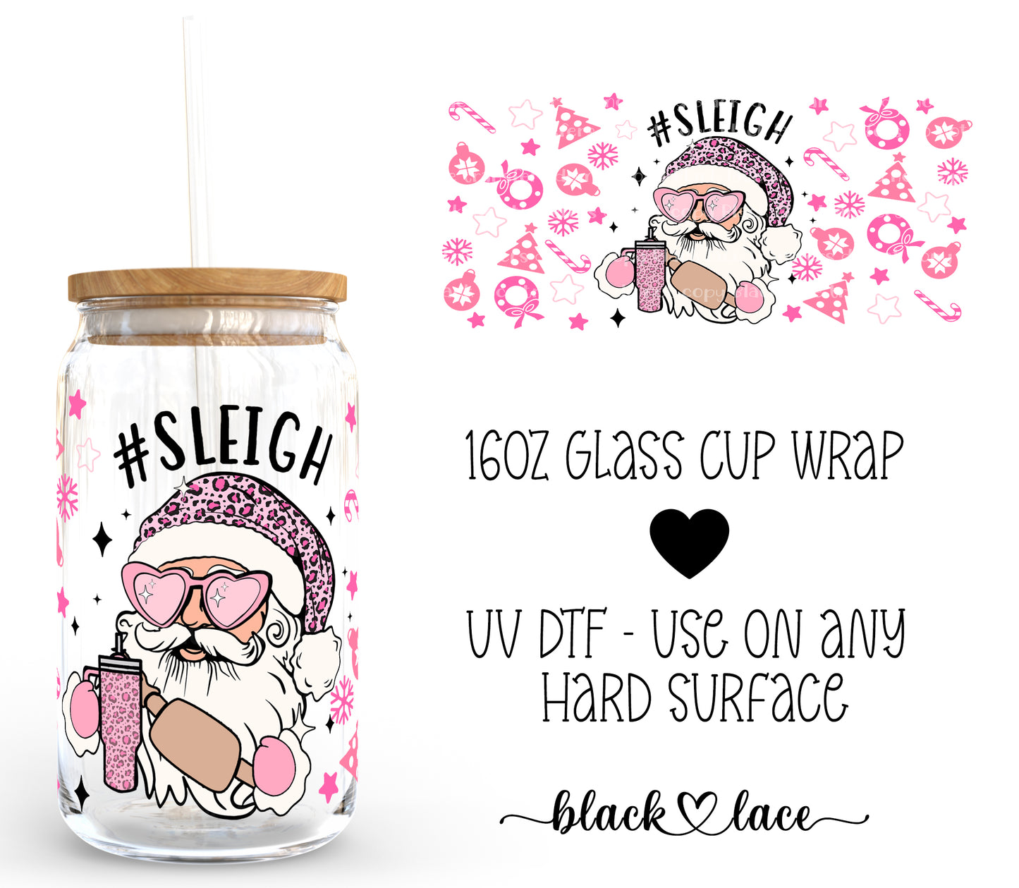 Sleigh ~16oz cup wrap