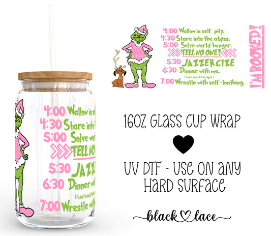 I'm Booked Pink ~16oz cup wrap