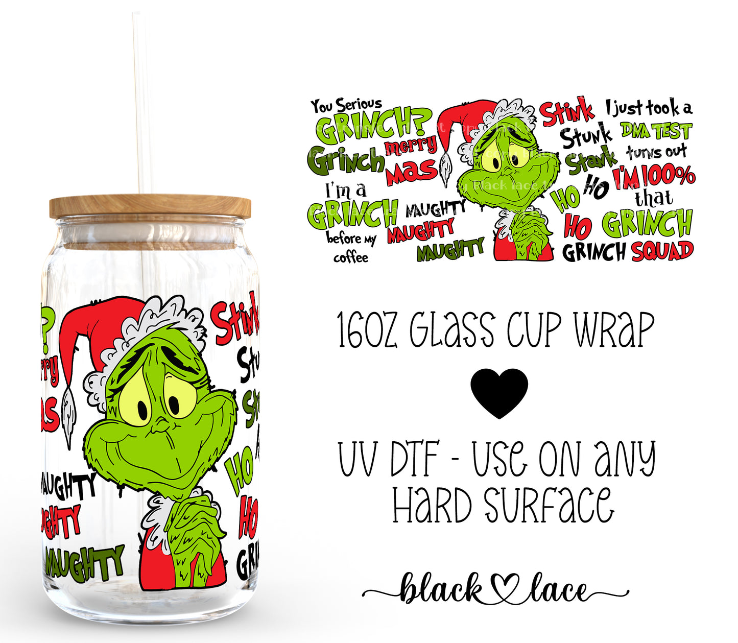 Are you serious Grinch?  ~16oz cup wrap