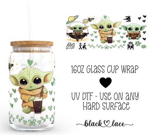 Baby Yoda ~16oz cup wrap