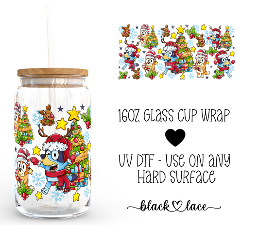 Blue Christmas ~ 16oz cup wrap