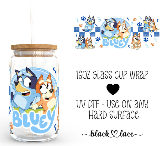 Bluey ~ 16oz cup wrap