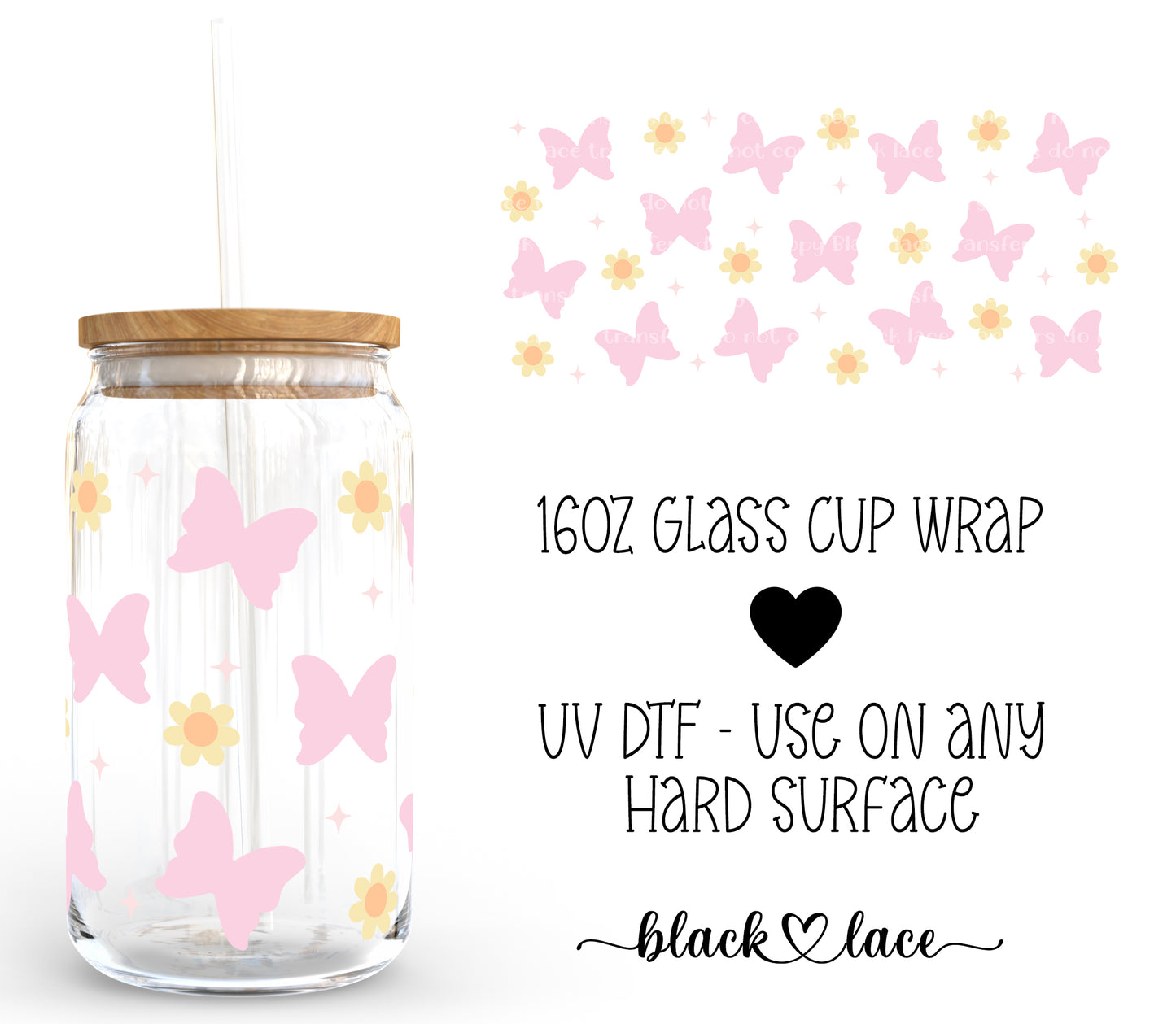 Boho Butterfly ~16oz cup wrap