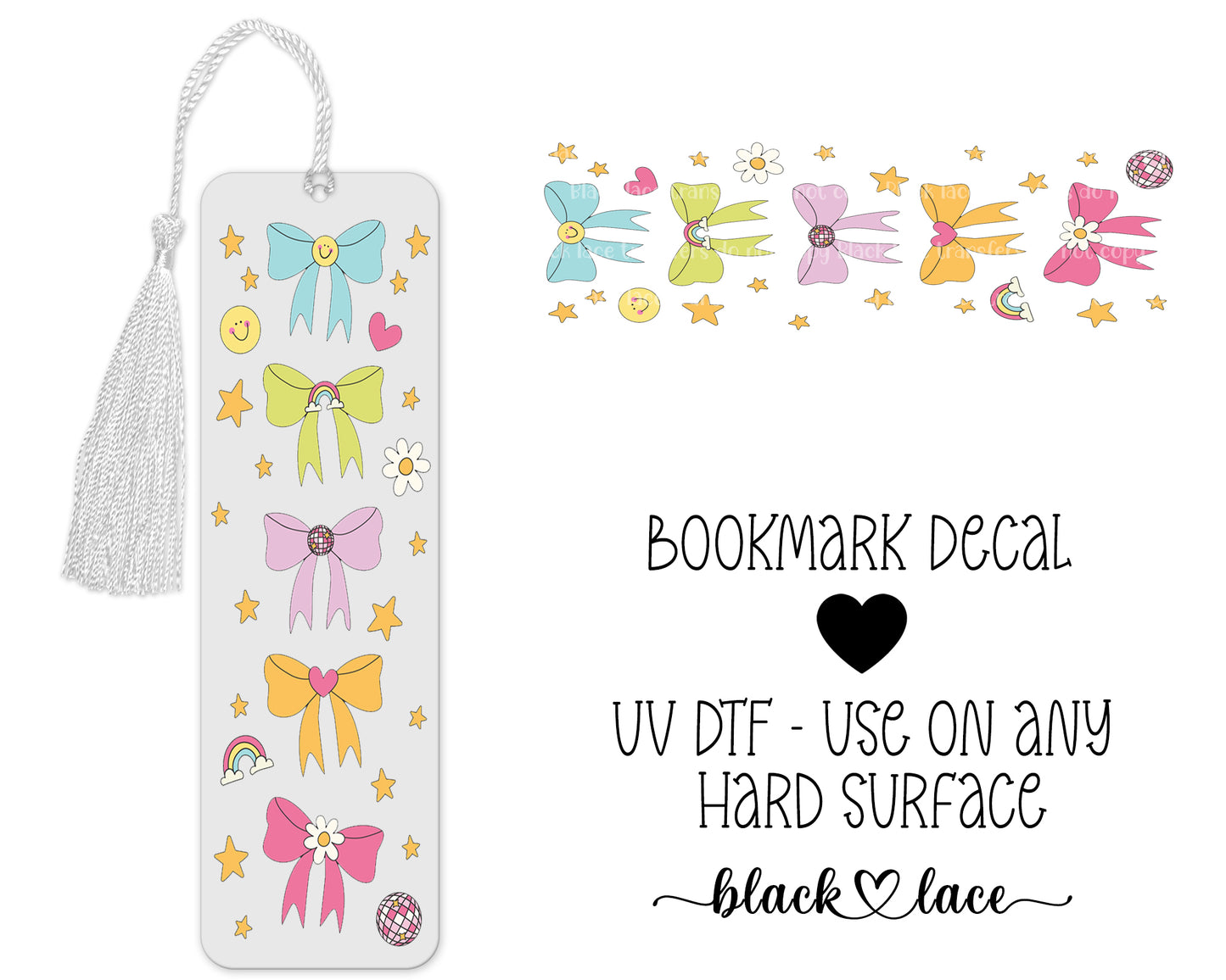 Colourful Bows ~ Bookmark Decal