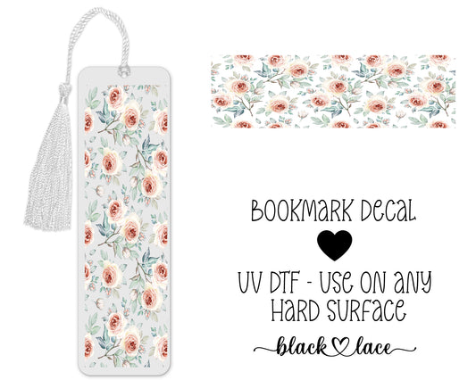 Pale Peach Roses ~ Bookmark Decal