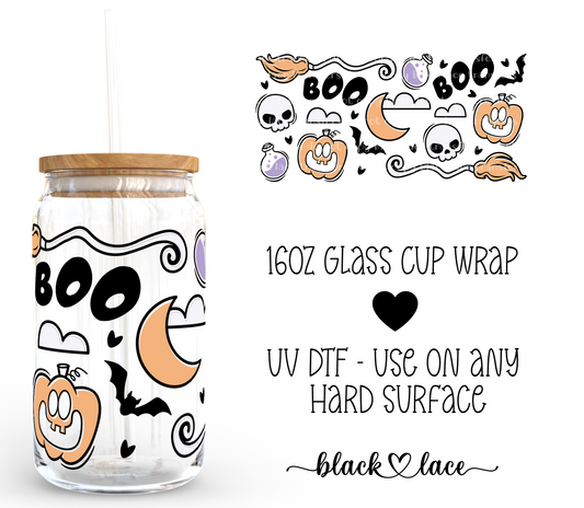 Boo Spells ~ 16oz cup wrap