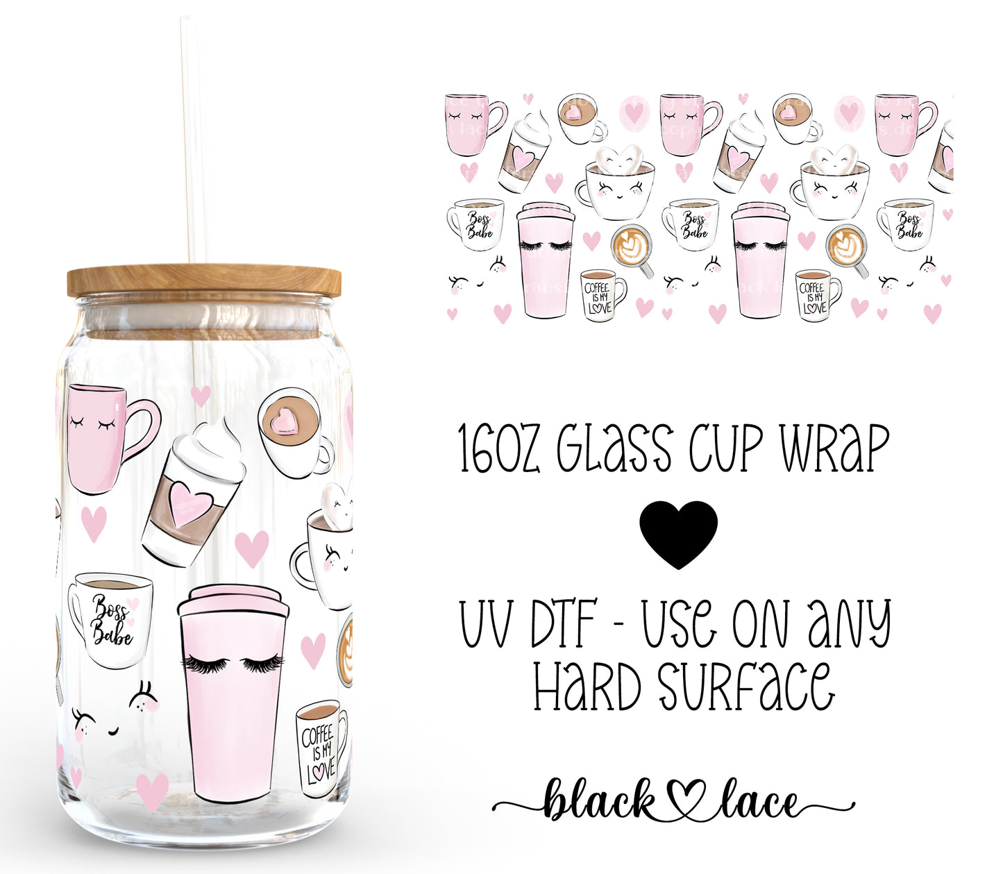 Boss Babe Coffee ~16oz cup wrap