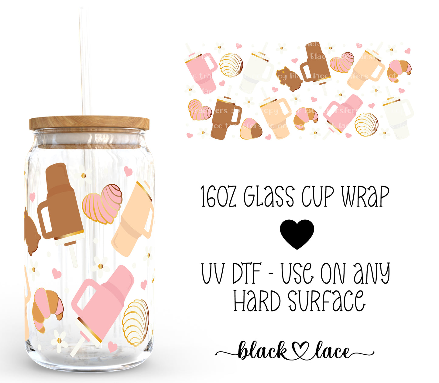 Boujee Concha ~16oz cup wrap