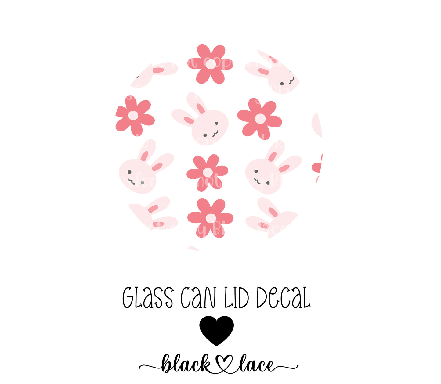 Bunnies and Daisies ~ Lid Decal