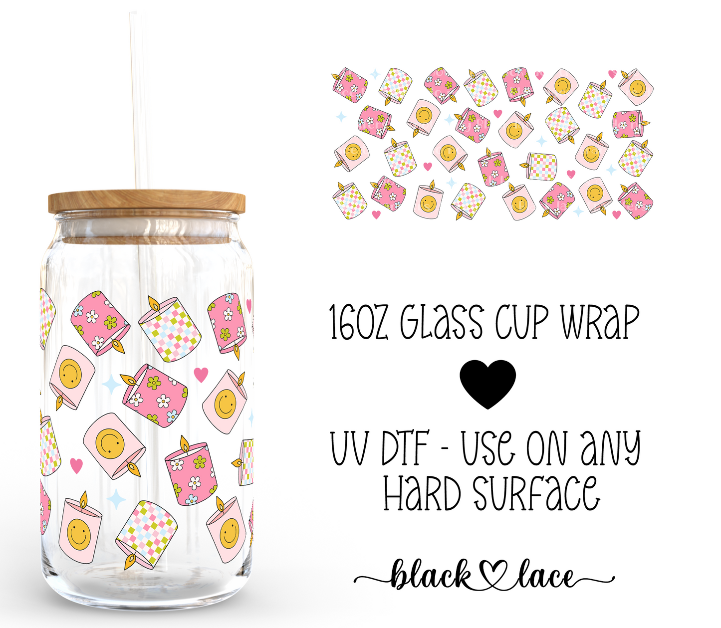 Candle Cup ~ 16oz cup wrap