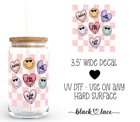 Candy Heart Checkers ~ Decal