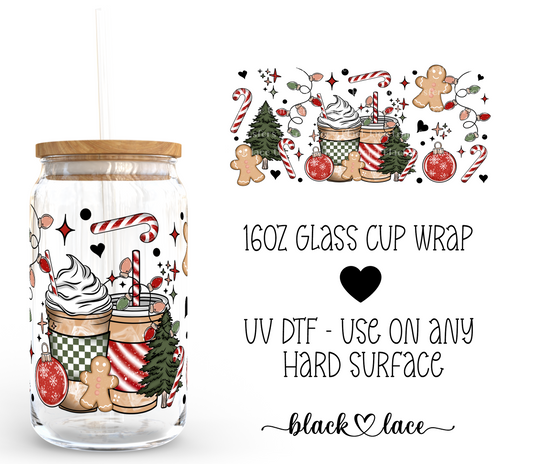 Christmas Coffee ~ 16oz cup wrap