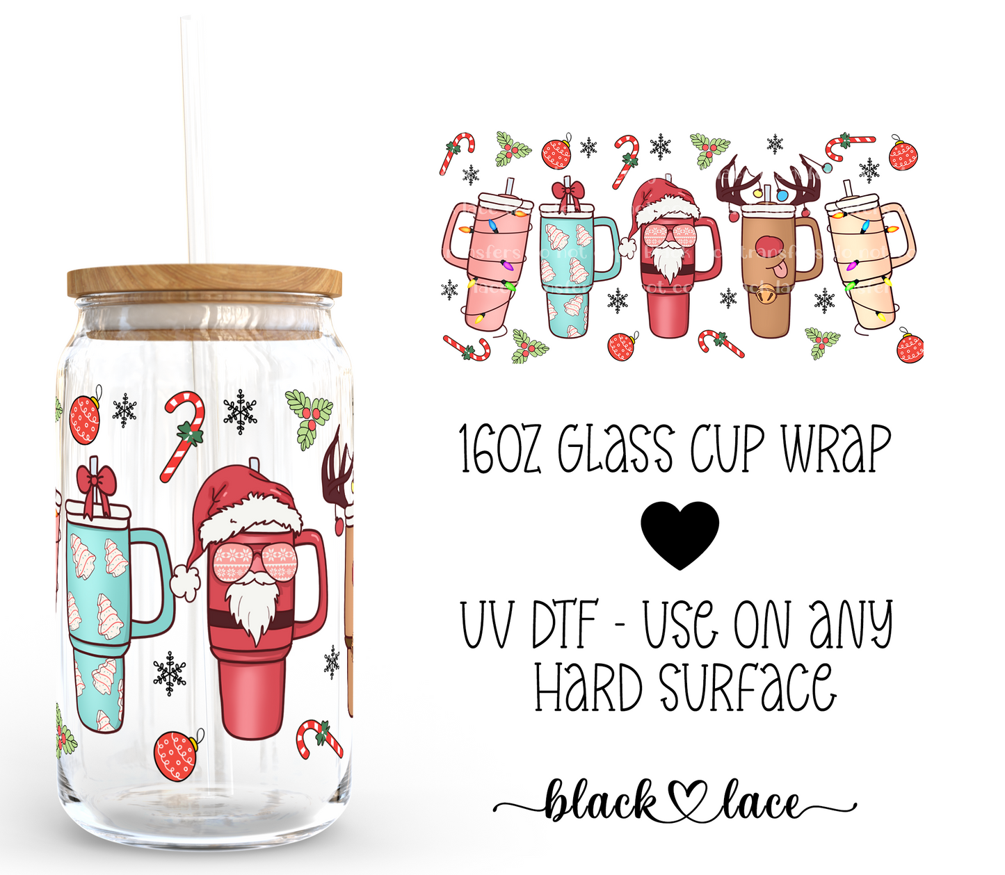 Christmas Cup Disorder ~ 16oz cup wrap