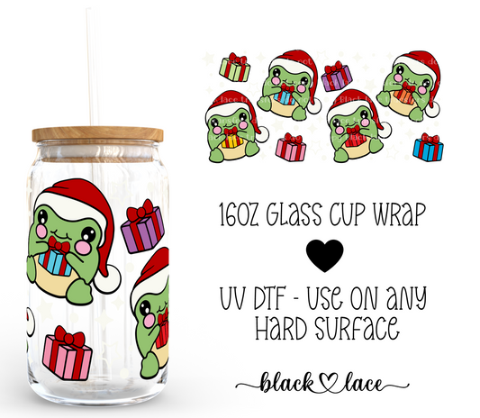 Chritmas Froggie ~ 16oz cup wrap