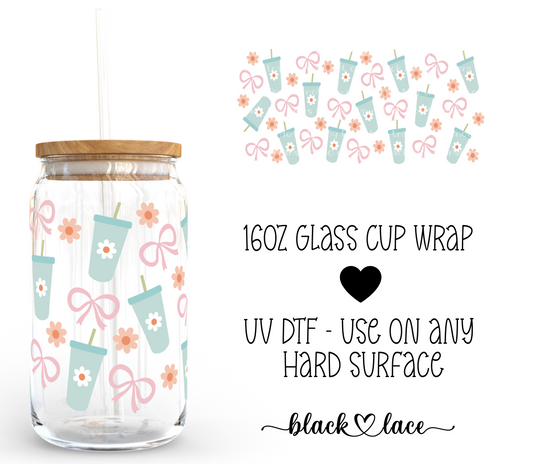 Cold Cup Daisy ~ 16oz cup wrap