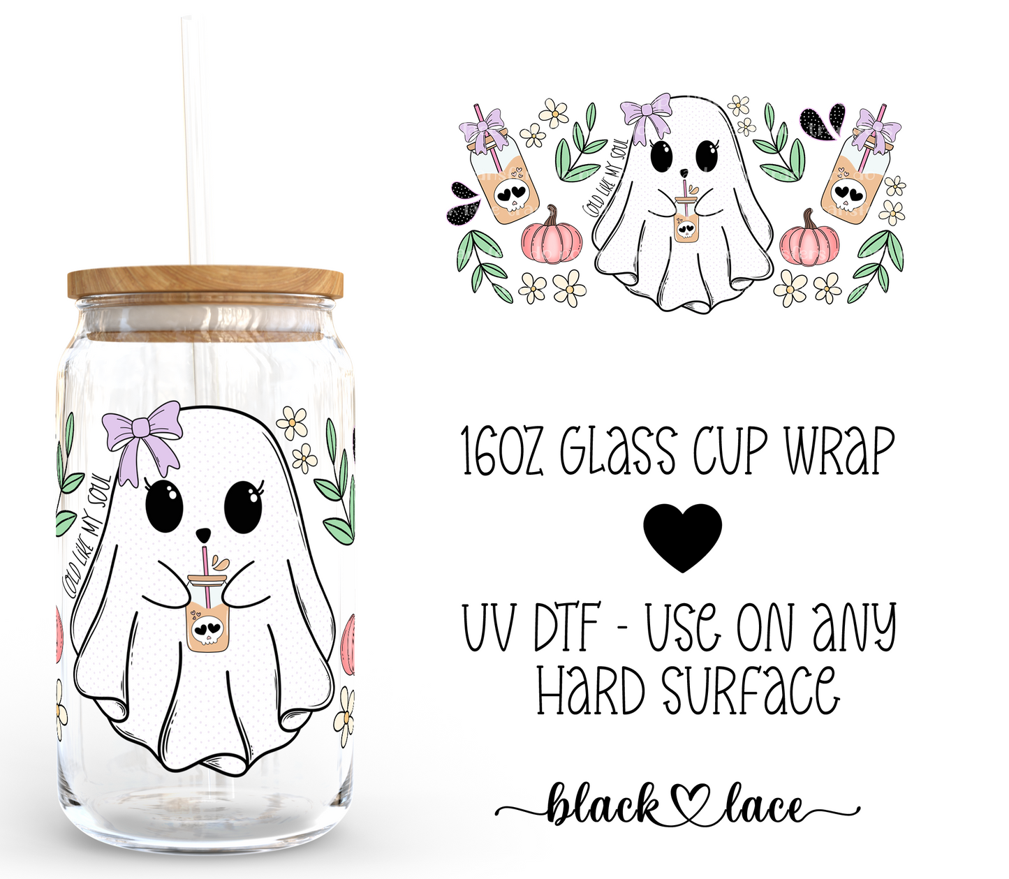 Cold like my soul Ghostie~16oz cup wrap