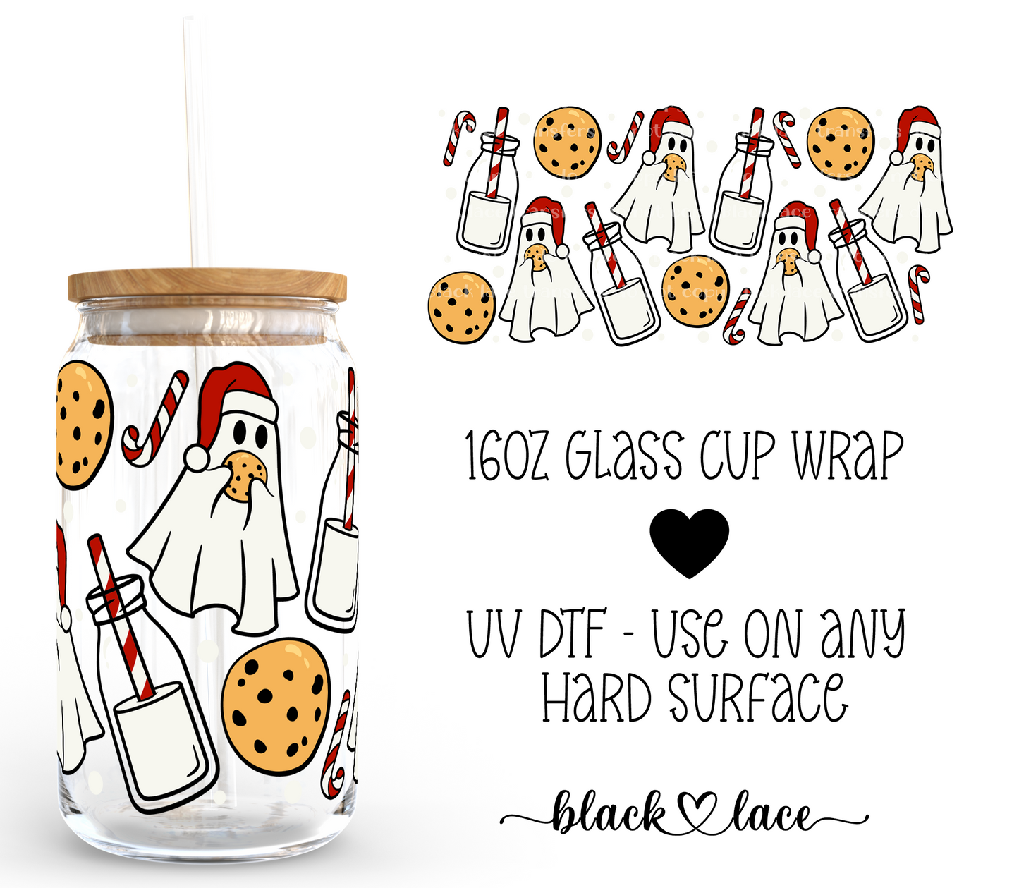 Cookie Ghostie ~ 16oz cup wrap