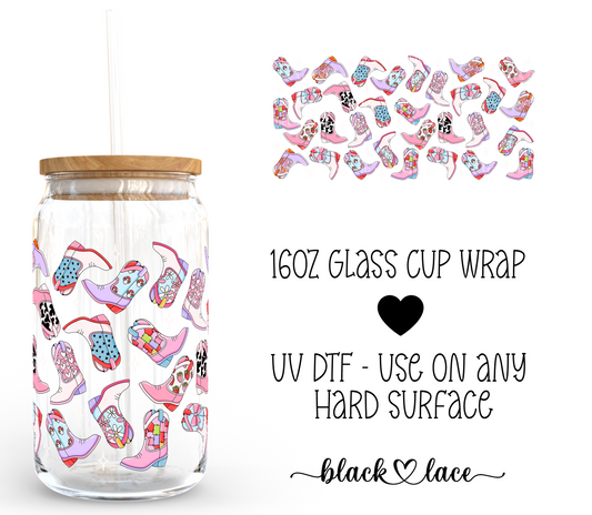 Cowgirl Boots ~ 16oz cup wrap