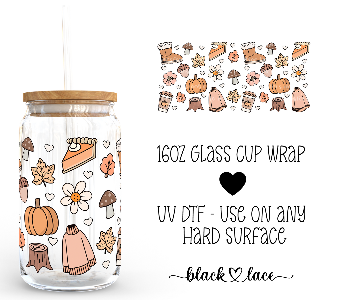 Cozy Fall ~ 16oz cup wrap