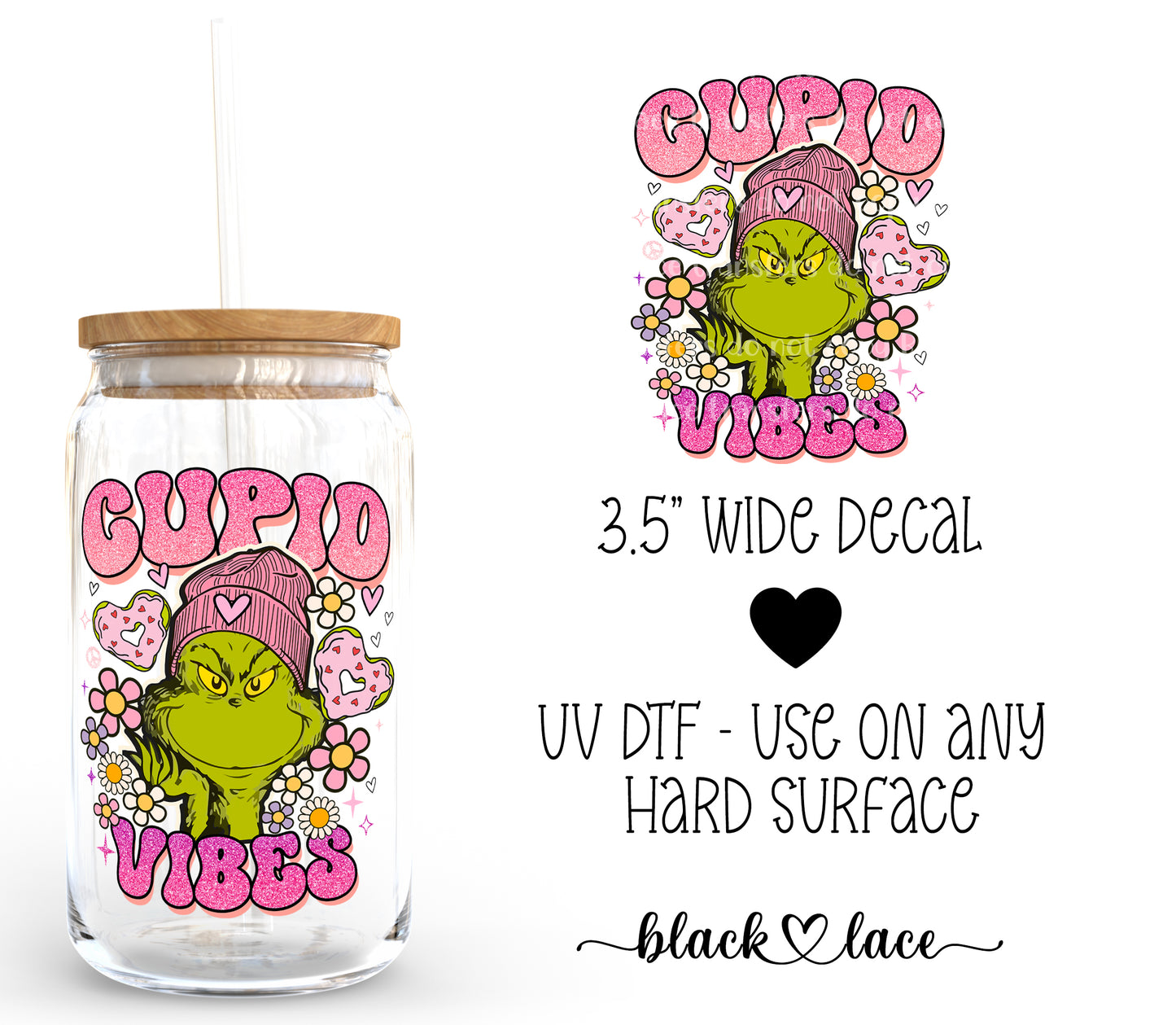 Cupid Vibes Grinch ~ Decal